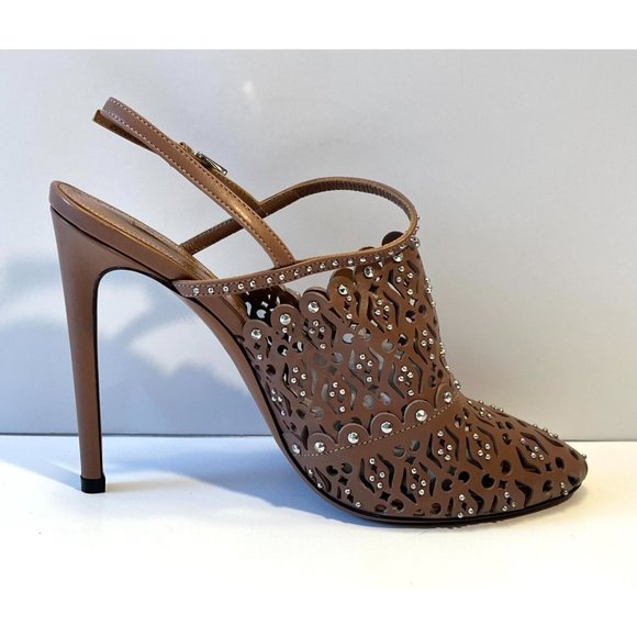 Alaia Purple Cutout Studded Slingback Heels, Size 8 (US) 38 (IT), New! $1,320 - Picture 1 of 11